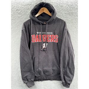 University of Wisconsin Badgers Sweatshirt Men's Large Hoodie Gray